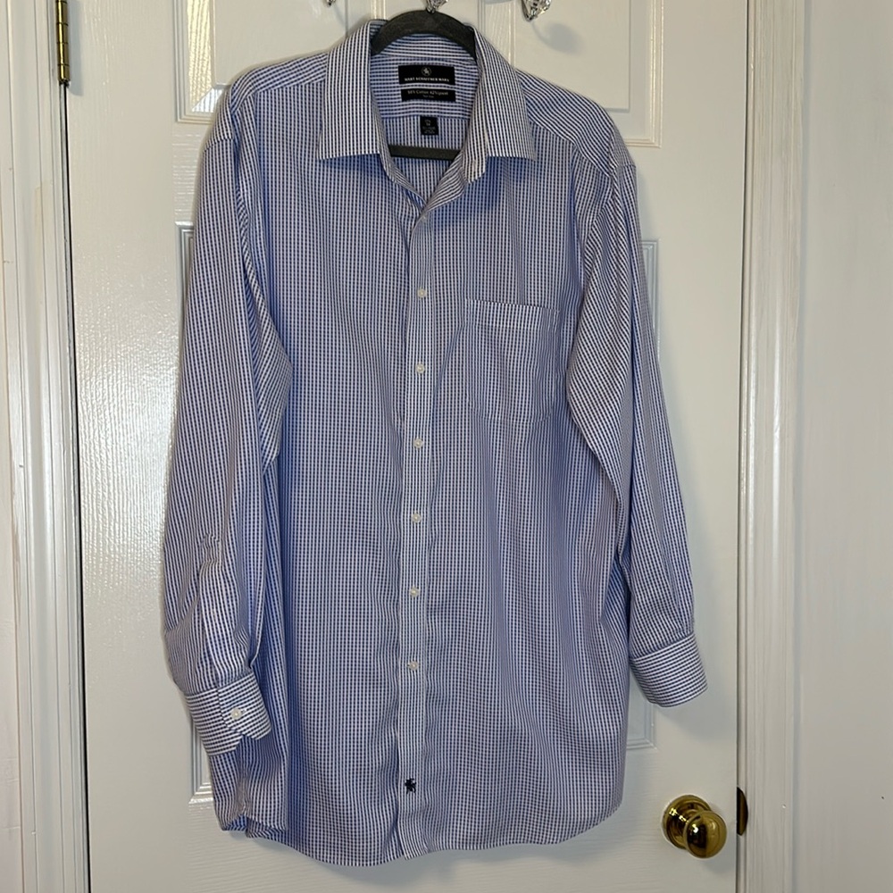 Hart Schaffner Marx Sz 17 1/2 / 34 Button Front Shirt